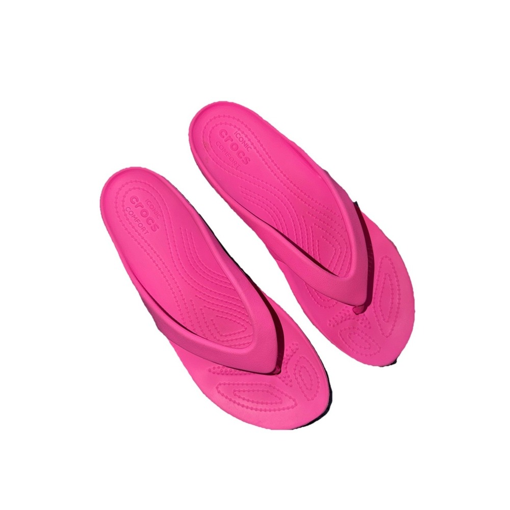 Crocs Kadee II Women's Size 9 Flip Flops Pink Comfort Shoes Sandal Thong